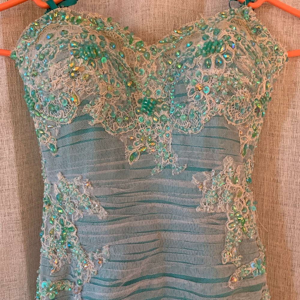 Blue Mermaid Prom Dress